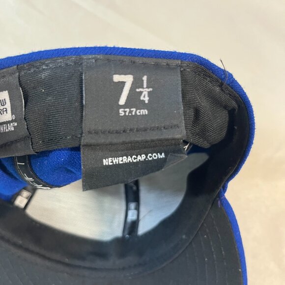 New York Mets Blue Orange Black Classic Logo Men's Fitted Hat Cap 7-1/4 New Era - Picture 6 of 6